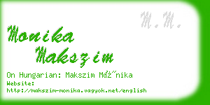 monika makszim business card